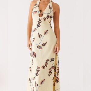 Peppermayo Floral Print Cream Maxi Dress